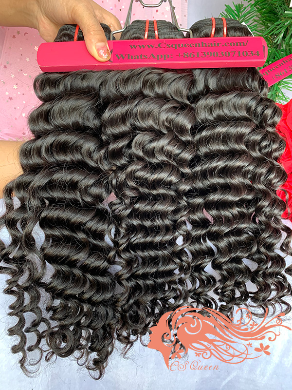 Csqueen Mink hair Deep Wave Wefts Brazilian Virgin hair 100% Human Hair